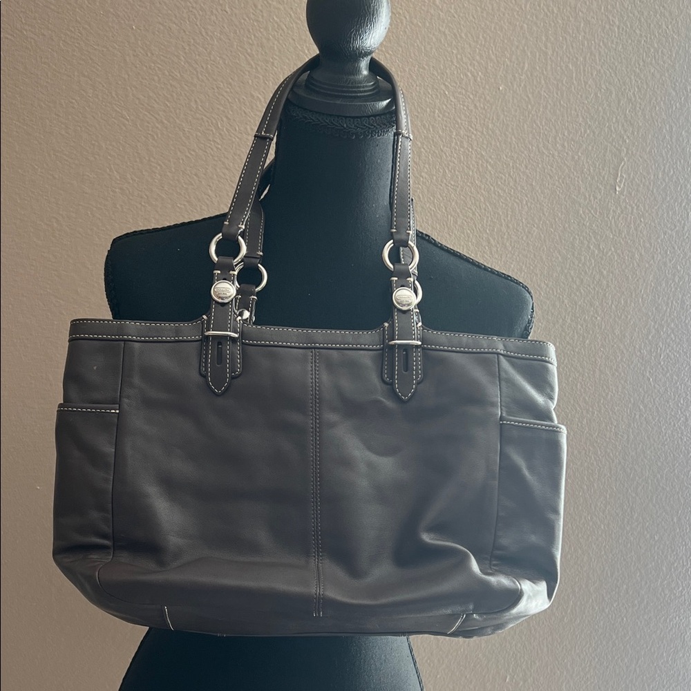 Coach Dark Brown Leather Shoulder Bag - Picture 2 of 13